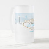 Willkommen in Las Vegas - Sky Baby Blue Mattglas Bierglas (Vorderseite Links)