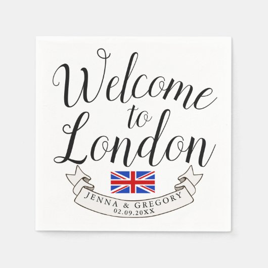 Willkommen in London | HOCHZEIT IN URLAUBSORT Serviette (Vorderseite)