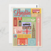 Willkommen in London Postkarte (Vorne/Hinten)
