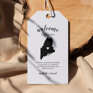Willkommen in Maine   Kalligraphische Hochzeit Geschenkanhänger