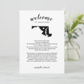 Willkommen in Maryland | Hochzeitsbrief und Reiser (Stehend Vorderseite)