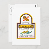 Willkommen in Maryland - USA Road Sign Postkarte (Vorne/Hinten)