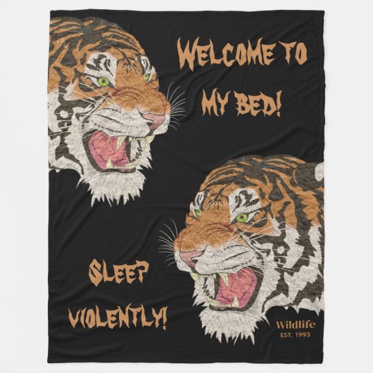 Willkommen in meinem Bett und schlafen gewalttätig Fleecedecke (Vorderseite)