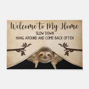 Willkommen in meinem Haus Sloth Mat, Lazy Sloth Fußmatte