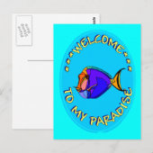 WILLKOMMEN IN MEINEM PARADIES POSTKARTE (Vorne/Hinten)