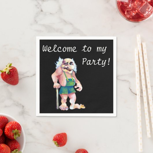 Willkommen in meinem Party - Skandinavien Ogre Serviette (Beispiel)