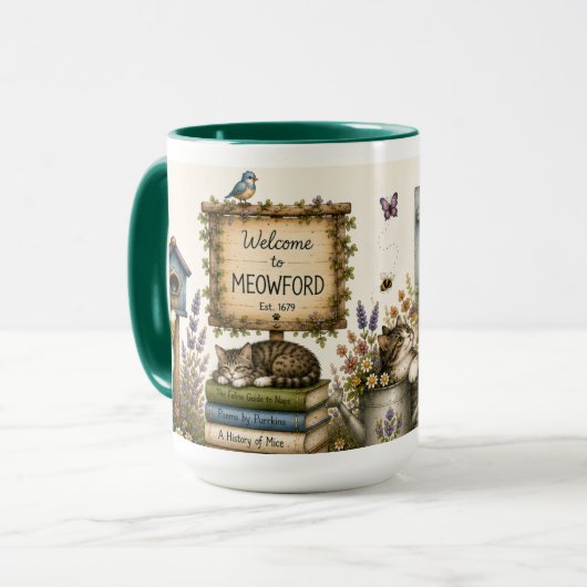 Willkommen in Meowford Tasse (Vorderseite Links)