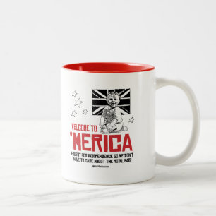 Willkommen in Merica - Keine Sorge Zweifarbige Tasse