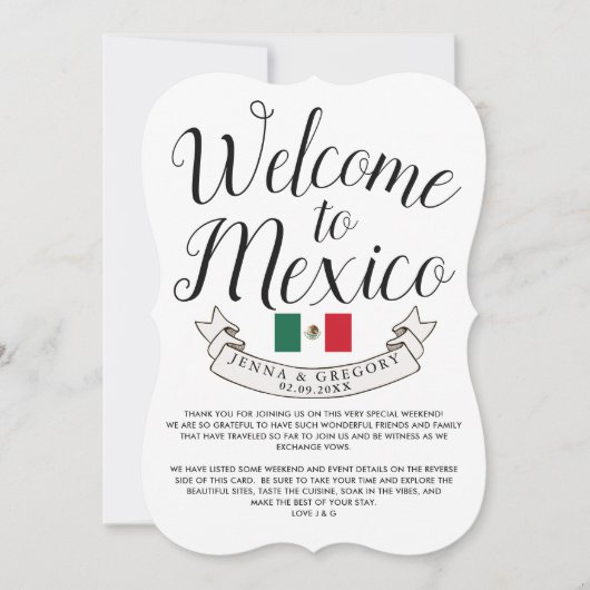 Willkommen in Mexiko | HOCHZEIT IN URLAUBSORT Einladung (Vorderseite)