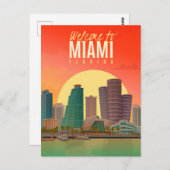 Willkommen in Miami Florida Postkarte (Vorne/Hinten)
