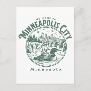 Willkommen in Minneapolis City Minnesota Postkarte