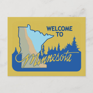 Willkommen in Minnesota - USA Road Sign Postkarte