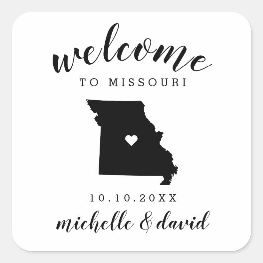 Willkommen in Missouri | Brauchtum Quadratischer Aufkleber (Vorderseite)