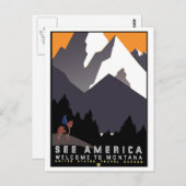 Willkommen in Montana Postkarte (Vorne/Hinten)