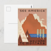 Willkommen in Montana Postkarte (Vorne/Hinten)