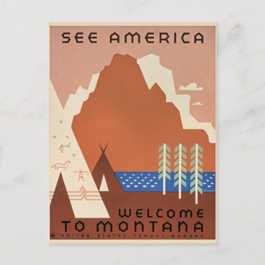 Willkommen in Montana Postkarte (Vorderseite)