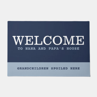 Willkommen in Nana und Papas Haus Coastal Navy Bla Fußmatte