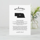 Willkommen in Nebraska | Hochzeitsbrief und Reiser (Stehend Vorderseite)