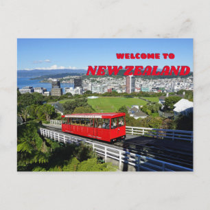 Willkommen in - Neuseeland - Wellington Postkarte
