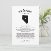 Willkommen in Nevada | Hochzeitsbrief und Reiserou (Stehend Vorderseite)