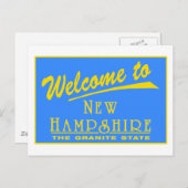 Willkommen in New Hampshire - USA Road Sign Postkarte (Vorne/Hinten)