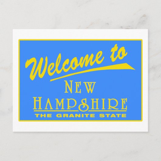 Willkommen in New Hampshire - USA Road Sign Postkarte (Vorderseite)