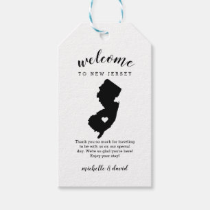 Willkommen in New Jersey   Kalligraphische Hochzei Geschenkanhänger