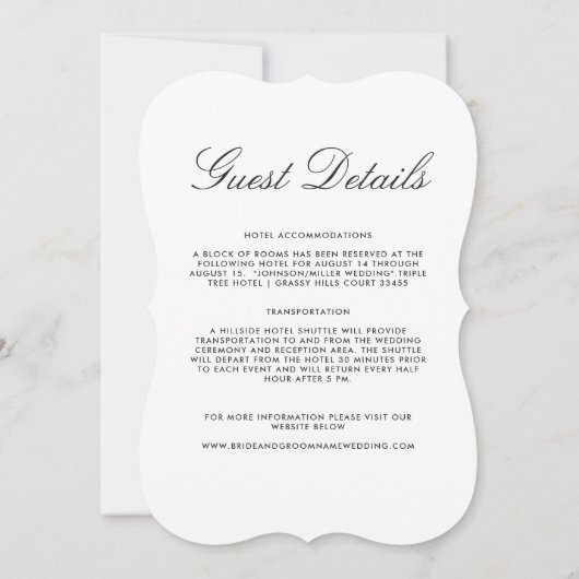 Willkommen in New York | Angaben zu den Gästen Einladung (Rückseite)