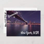 Willkommen in New York City USA Postcard Postkarte (Vorne/Hinten)