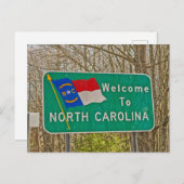 Willkommen in North Carolina Postkarte (Vorne/Hinten)