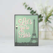 Willkommen in Paris Vintag Postkarte (Stehend Vorderseite)