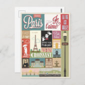 Willkommen in Paris Vintag Postkarte (Vorne/Hinten)