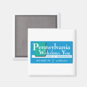 Willkommen in Pennsylvania - USA Road Sign Magnet (Vorderseite/Rückseite)