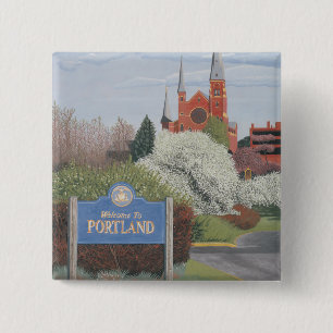 Willkommen in Portland, Maine Button