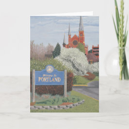 Willkommen in Portland Maine Dankeskarte