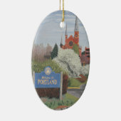 Willkommen in Portland Maine Keramik Ornament (Rechts)