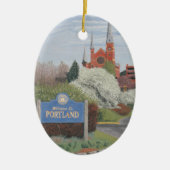 Willkommen in Portland Maine Keramik Ornament (Vorne)
