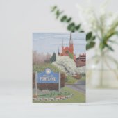 Willkommen in Portland Maine Postkarte (Stehend Vorderseite)