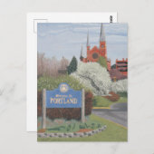 Willkommen in Portland Maine Postkarte (Vorne/Hinten)