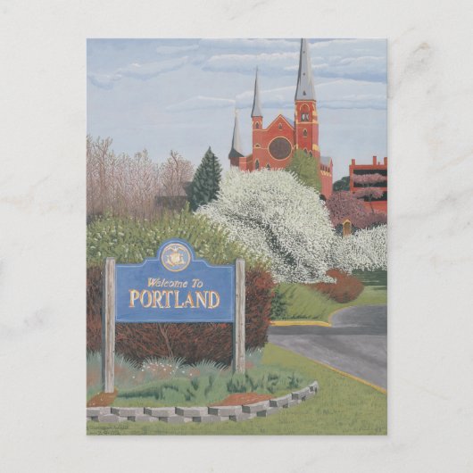 Willkommen in Portland Maine Postkarte (Vorderseite)