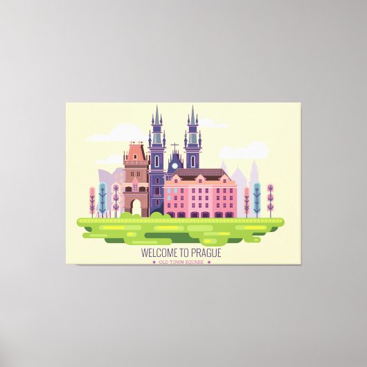 Willkommen in Prag Leinwanddruck (Vorderseite)