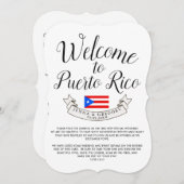 Willkommen in Puerto Rico| Hochzeit in Urlaubsort  Einladung (Vorne/Hinten)