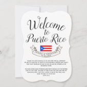 Willkommen in Puerto Rico| Hochzeit in Urlaubsort Einladung (Vorderseite)
