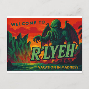 Willkommen in R’lyeh - Urlaub im Wahnsinn Feiertagspostkarte