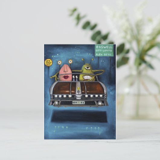 Willkommen in Roswell Postkarte (Stehend Vorderseite)