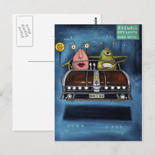 Willkommen in Roswell Postkarte (Vorne/Hinten)