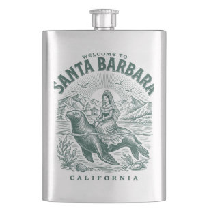 Willkommen in Santa Barbara Kalifornien Küste Flachmann