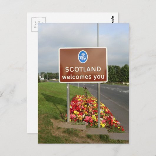 Willkommen in Schottland - Anglo-Scottish Border S Postkarte (Vorne/Hinten)
