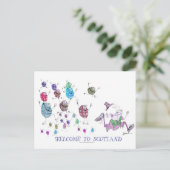 willkommen in Schottland Postkarte (Stehend Vorderseite)