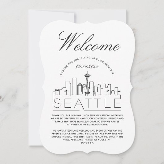 Willkommen in Seattle | Hotelgäste Details Einladu Einladung (Vorderseite)